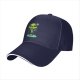 Black Baseball Cap With Neon Skull Wizard Graphic Design