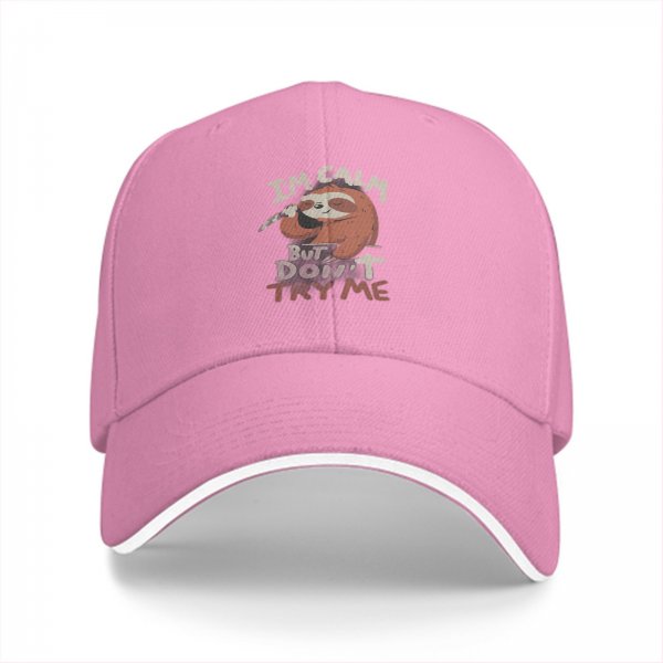 I'm Calm But Don't Try Me Sloth Graphic Baseball Cap