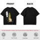 Olive T-Shirt With Cartoon Marshmallow and Burning Character Print