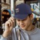 Black baseball cap with DFC viking mascot graphic