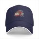 Black Baseball Cap with Tropical Beach Themed Graphic Print