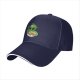 Black Baseball Cap with Cute Alien Eating Ramen Graphic