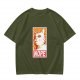 Olive Green T-Shirt With Grumpy Cat 'NOPE' Propaganda Print