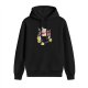 Black hoodie with cute cartoon ramen astronaut graphic