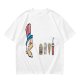 Olive T-Shirt With Uncle Sam Hat And Fast Food Graphic Print