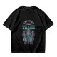 Olive graphic t-shirt with raccoons and 'Bring Us All The Trash' text