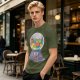 Olive T-Shirt With Cat Gumball Machine Artwork