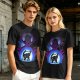 Olive T-Shirt Featuring Galactus Holding Silhouetted Superheroes