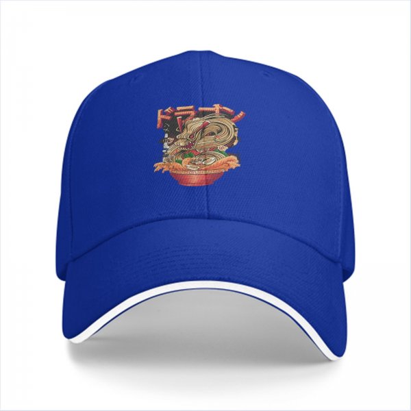 Black Baseball Cap with Ramen Dragon Japanese Art Print