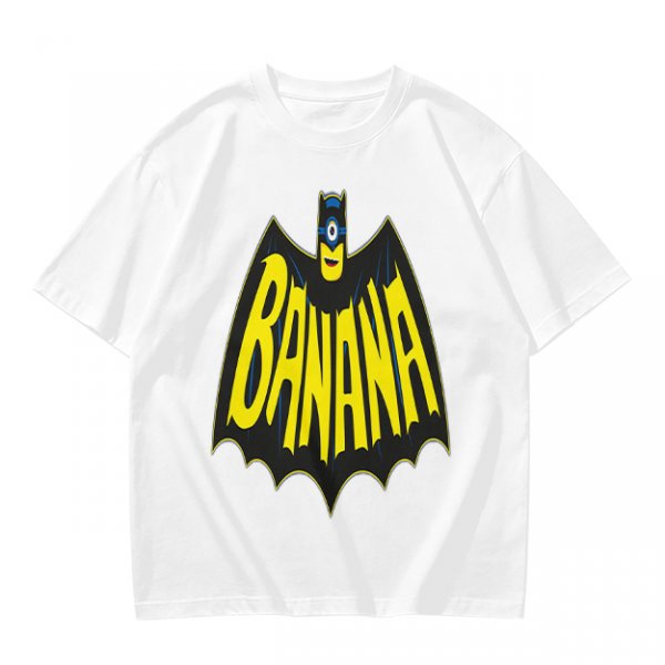 Olive green t-shirt with banana bat logo graphic