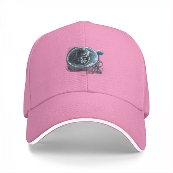 Black Baseball Cap With Cosmic Fetus In Bubble Graphic Design