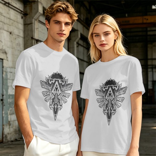 Olive Green T-Shirt With Detailed Fantasy Crest Graphic