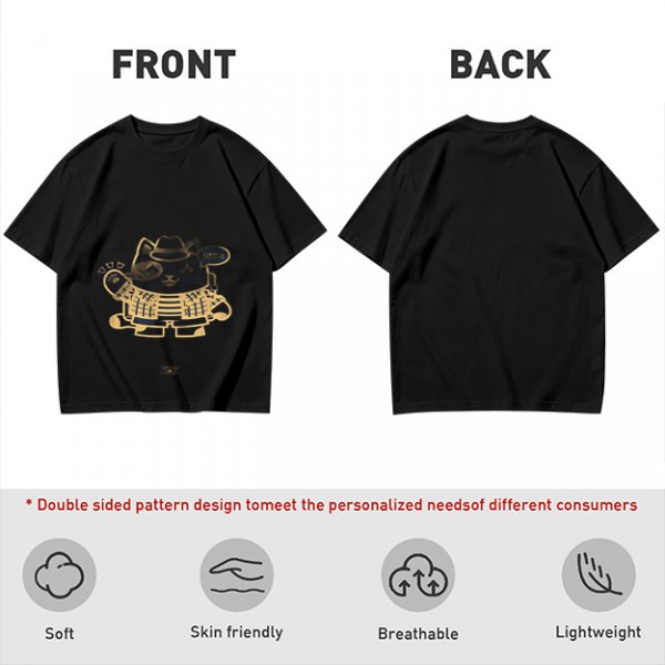 Olive Green T-Shirt With Stylish Cat Graphic Print
