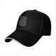 Black baseball cap with paranormal cat skeleton graphic design
