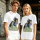 Olive T-shirt with Evil Girl Graphic Print