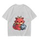 Cute Red Dragon Holding D20 Dice Graphic T-Shirt