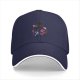 Black baseball cap with anime silhouette and star graphic design