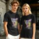 Olive T-shirt with colorful robot transformer graphic print