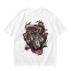 Olive Graphic Tee With Surreal Fantasy Creature Art Print