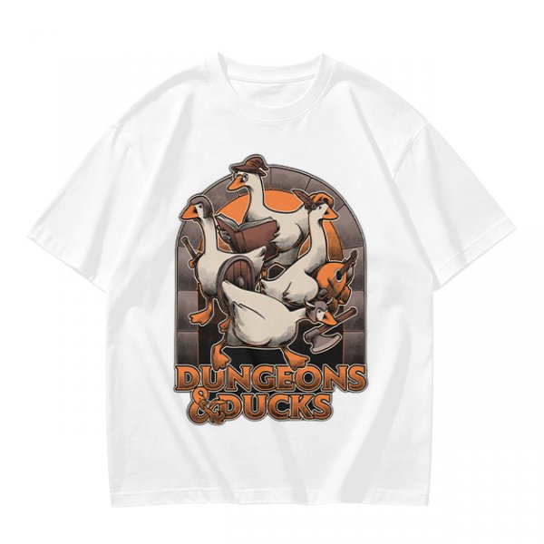 Dungeons & Ducks Fantasy Roleplaying Themed Graphic T-Shirt