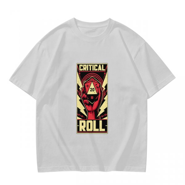 Olive Green T-Shirt With Critical Roll D20 Graphic