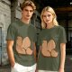 Olive Green T-Shirt With Capybara Rear View Graphic