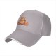 Black baseball cap with a winking bear graphic that says Here for the Snacks