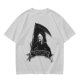 Olive Grim Reaper Graphic T-Shirt With Sooner Than You Think Text