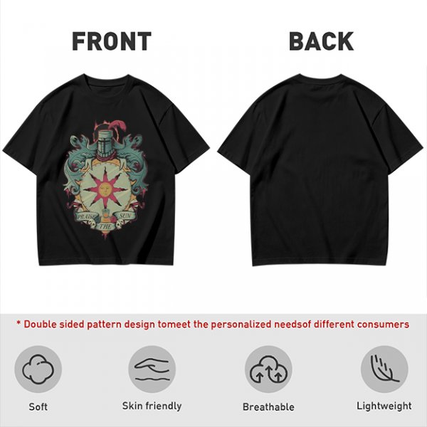 Olive T-Shirt With Praise The Sun Knight Sun Crest Print