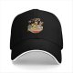 Black Baseball Cap with Ramen Bowl and Dragon Monster Graphic