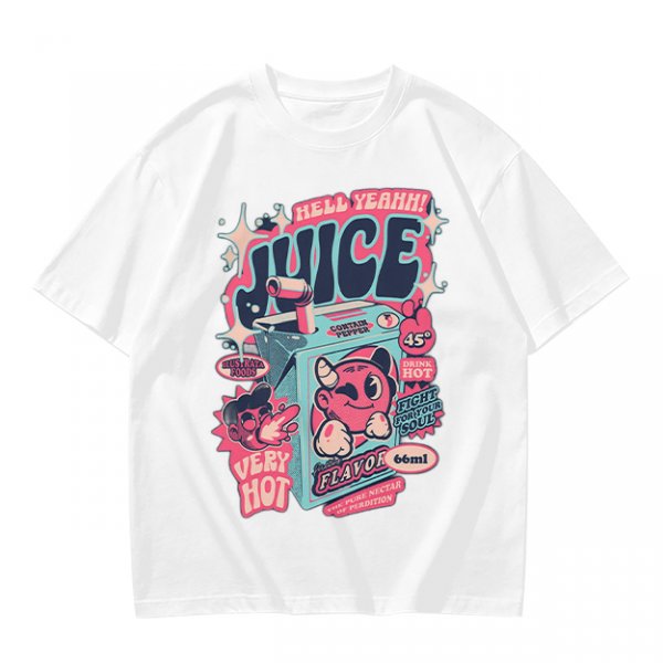 Olive t-shirt with retro hot juice devil graphic print