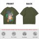 My Neighbor Totoro Graphic T-Shirt with Anime Characters and Leaves