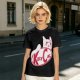 Olive green t-shirt with Kitty Cat graphic print