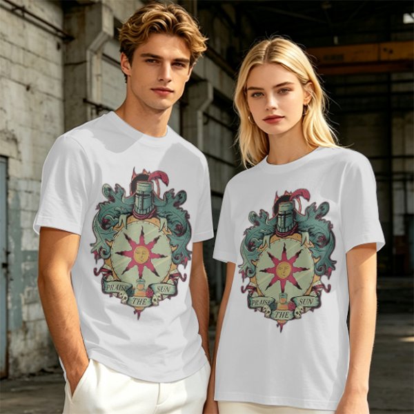 Olive T-Shirt With Praise The Sun Knight Sun Crest Print