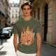 Sleeping Dinosaur Surrounded by Food Slices Graphic T-Shirt