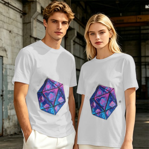 Olive T-Shirt With Galaxy D20 Dice Graphic