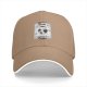 Black baseball cap with earth and coffee themed graphic print