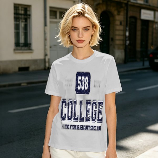 Olive College Graphic T-Shirt with 538 Print Design