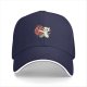 Black Baseball Cap With Cute White Cat Hugging Anatomical Heart Art