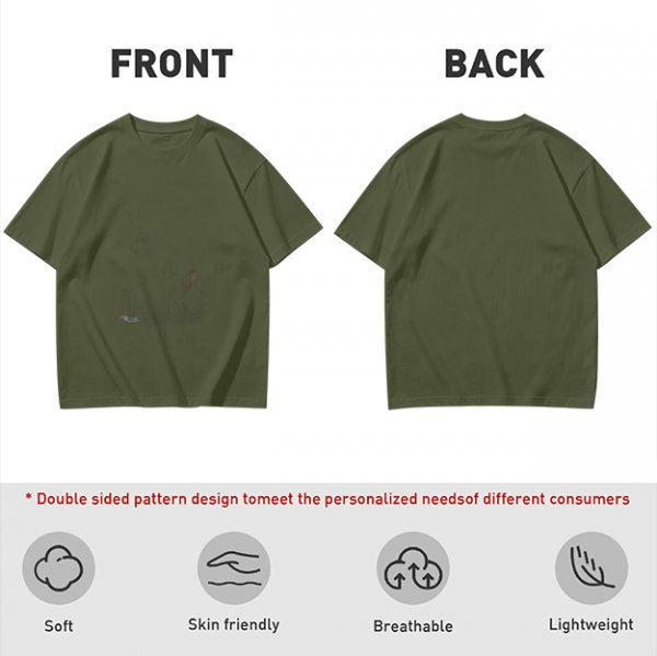 Oversized Olive Green Short Sleeve Crew Neck T-Shirt