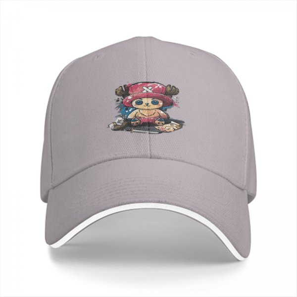 Black Baseball Cap with Cute Tony Tony Chopper Anime Print