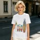 Olive T-shirt with cartoon characters print featuring Totoro and small figures