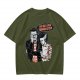 Olive T-shirt with Frankenstein and Bride 'I'm Not Even Frankenstein' Print