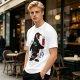 Olive T-Shirt With Cosmic Penguin And Ice Cream Print