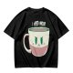 Olive Graphic Tee With Angry Coffee Cup I Need More Print