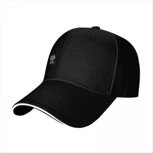 Black baseball cap with cute vampire bat graphic