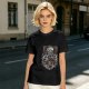 Olive T-shirt with Gothic Anime Character Group Graphic Print
