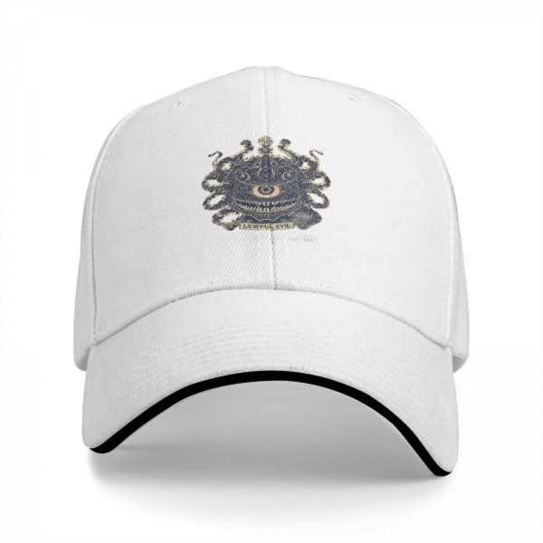 Black Baseball Cap With Lawful Evil Beholder Monster Artwork