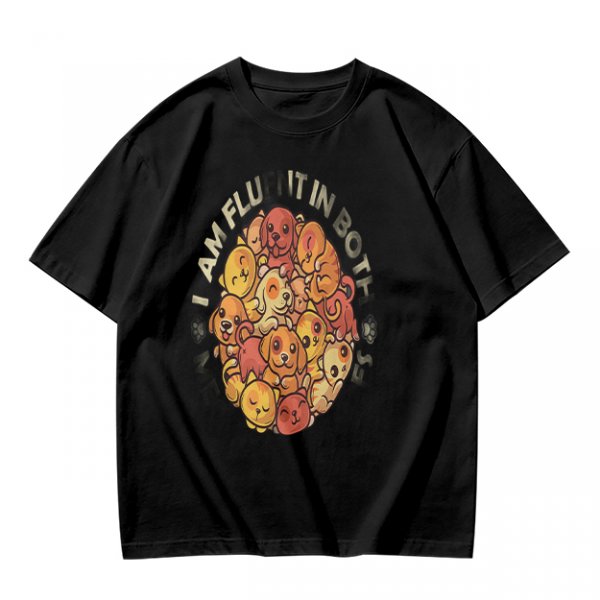 Olive t-shirt with cute puppy pile graphic and playful text