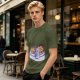 Olive Green T-Shirt With Cookie DJ Mixer Graphic Print